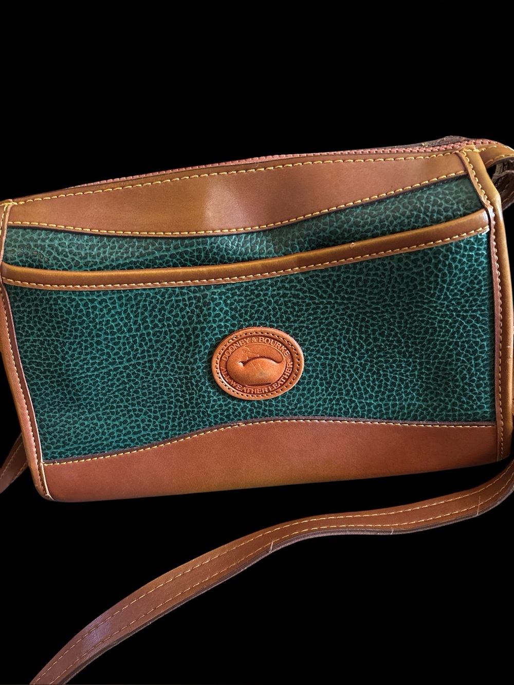 Dooney & Bourke Green and Brown Crossbody Bag